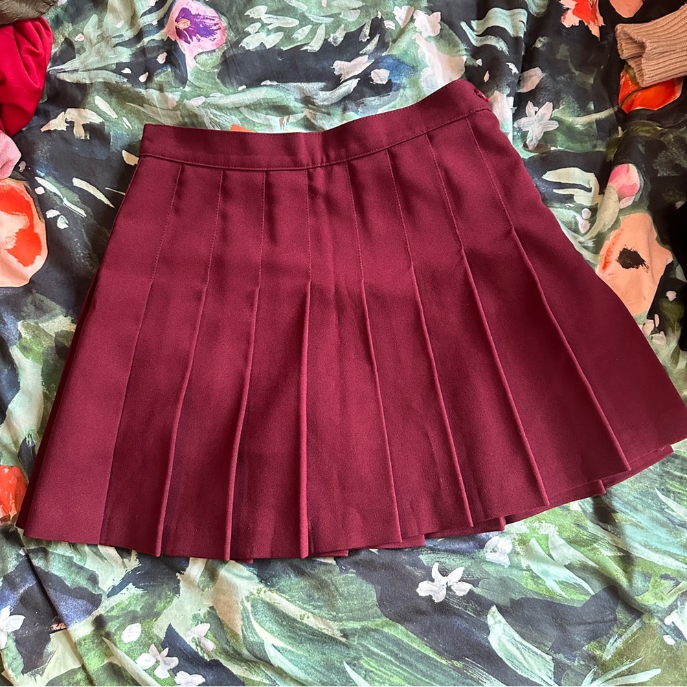Maroon Red Tennis Skirt by American Apparel
